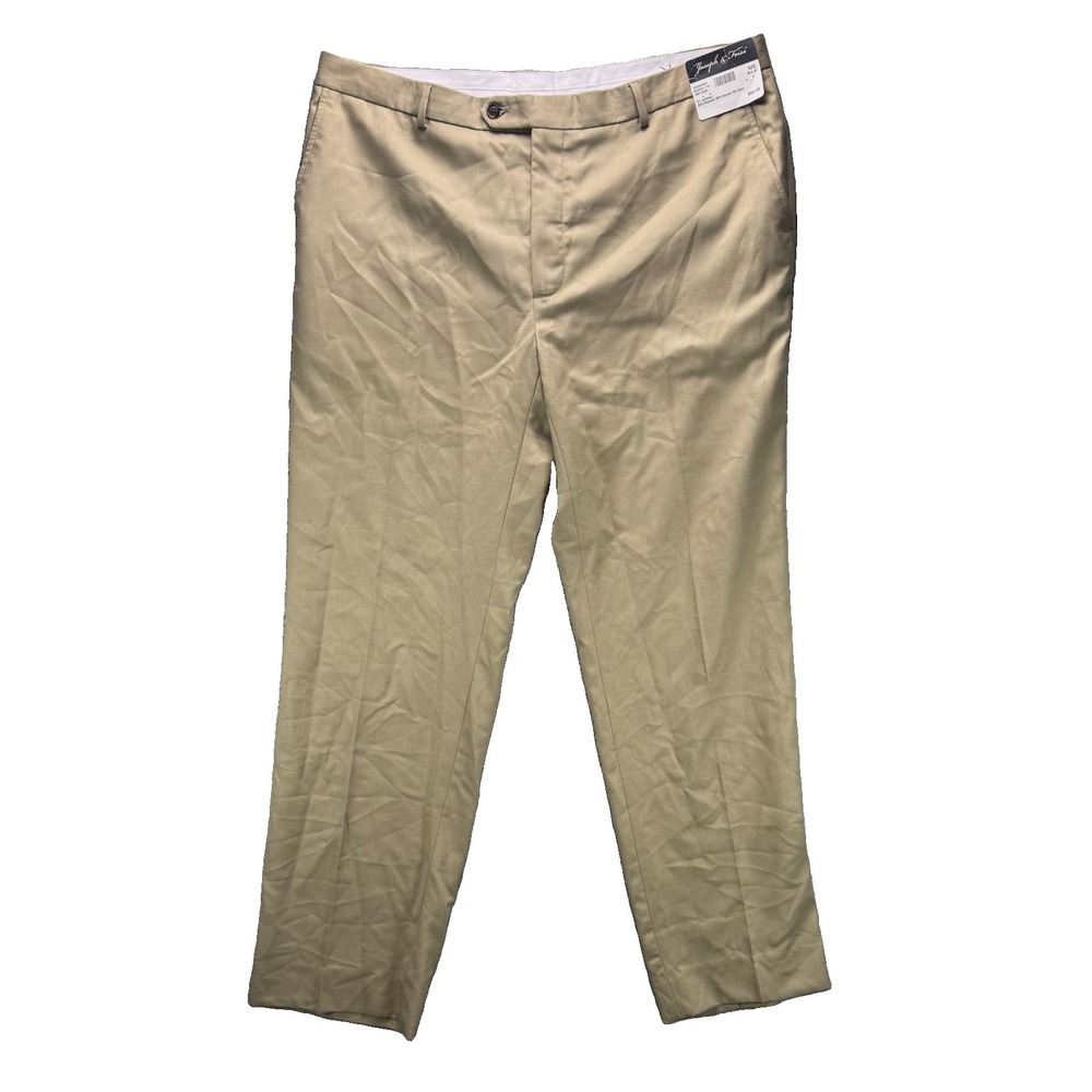Joseph & Feiss Dress Pants Mens 40x32 Khaki Wool Blend Techno Care Cuffed NWT